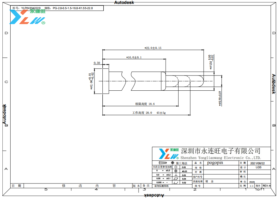22mm超長貼片彈簧針插圖